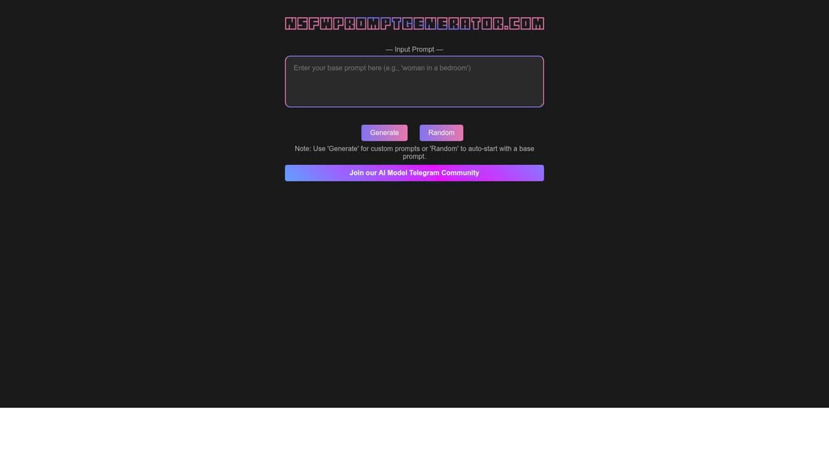 NSFW Image Prompt Generator