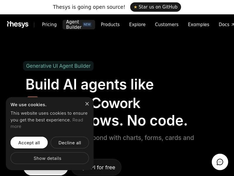 Agent Builder by Thesys