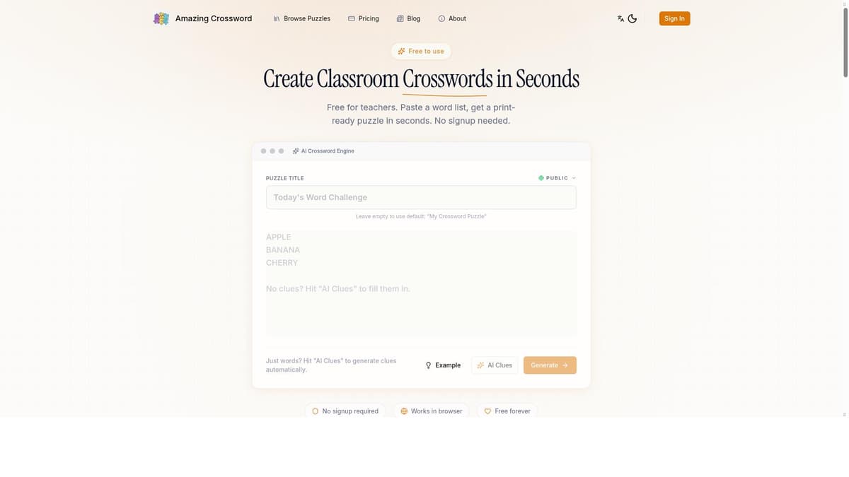 Amazing Crossword