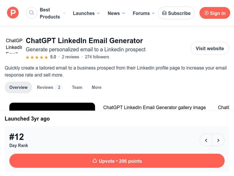 ChatGPT LinkedIn Email Generator