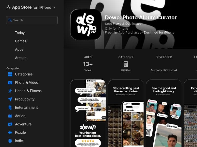 Dewp: AI Photo Album Curator