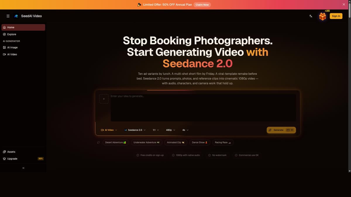Seedance 2.0 AI Video Generator